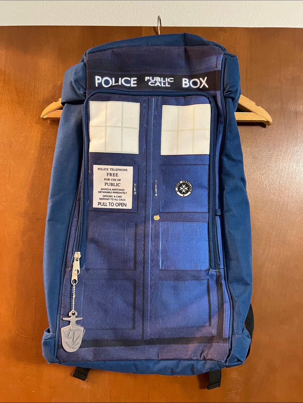 Men's Blue Police Box Graphic Backpack - TARDIS Style